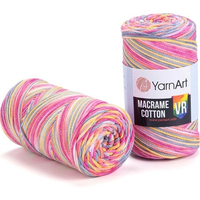 Yarn Art Macrame Cotton VR 913 žlutá, oranžová, růžová, šedá