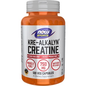 NOW NOW Kre-Alkalyn Creatine, 120 Veg Capsules