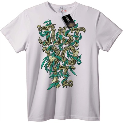 NOONEBRAND Тениска Сърце с кости и листа - 2XL, White