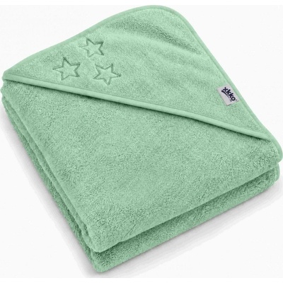 Kikko BIO bavlněná froté osuška s kapucí XKKO Organic 90x90 Mint Stars