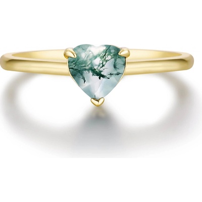 Olivie Stříbrný prsten MECHOVÝ ACHÁT GOLD 8517