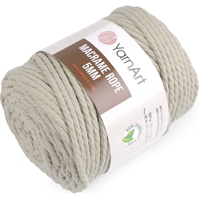 Pletací příze Macrame Rope Ø5 mm 500 g rozčesávací, střední, 3 (753/201) režná světlá