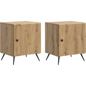vidaXL Нощен шкаф 2 бр. Дъб артизан 43 x 34, 5 x 50 см (895504)