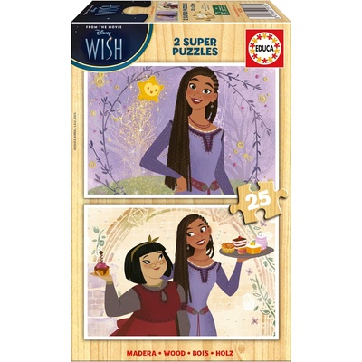 Educa Детски дървен пъзел Educa от 2 x 25 части - Желание (EDU19738)