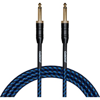 Cascha Professional Line Guitar Cable Tweed Blue 3 m Директен - Директен Инструментален кабел (CCP-G2SBL3)
