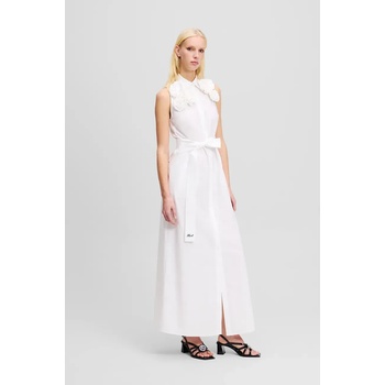 KARL LAGERFELD Памучна рокля Karl Lagerfeld в бяло дълга със стандартна кройка A2W13004 (A2W13004)