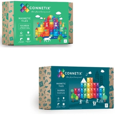 Connetix Rainbow Creative Pack 102 ks + Obdélníky 18 ks