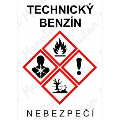 Technický benzín, samolepka 105 x 148 x 0,1 mm A6