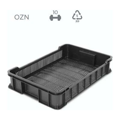 Přepravka na ovoce a zeleninu M10, 21 lit., Max. 10 kg, 600x400x150 mm, perforovaná, PE ST254571 – Zboží Dáma