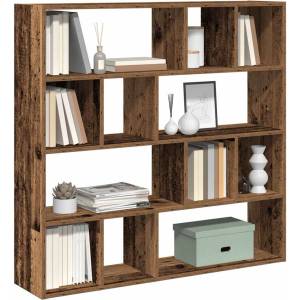 vidaXL Шкаф за книги/разделител на стаи Старо дърво 105x24x102 cm (855830)