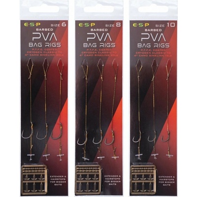 Fox EDGES Wide Gape Beaked PVA Bag Ready Rigs Barbed veľ.6 15lb