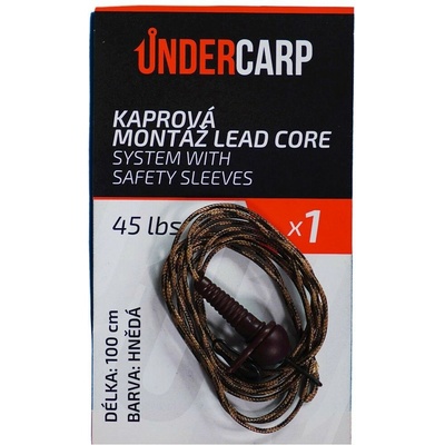 UnderCarp Hotový náväzec Kaprová montáž Lead Core System With Safety Sleeves 45 lbs 100