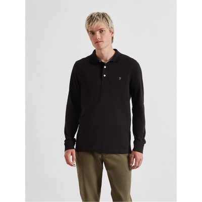 Блуза с яка Farah Men's Long-Sleeve Polo Shirt - Black 010