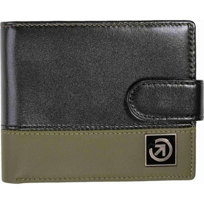 MEATFLY кожена портмоне Nathan Premium Olive / Black Meatfly | Cheren | МЪЖЕ | ЕДИН РАЗМЕР