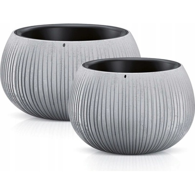 Prosperplast Květináč plast šedý 37 x 37 x 21,8 cm