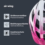 uvex air Wing - Lightweight bicycle helmet for men and women - individual size adjustment - pink-white - 52-57 cm - S413426 (S413426)