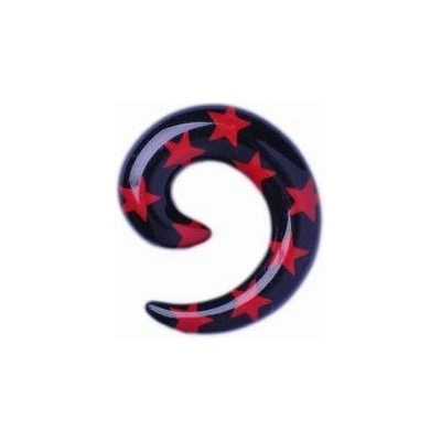 Šperky4U roztahovák spirála s červenými hvězdami EP01047-03