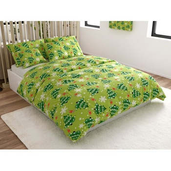 Textilomanie flanel obliečky z mikrovlákna Christmas TREE zelené 70x90 140x200