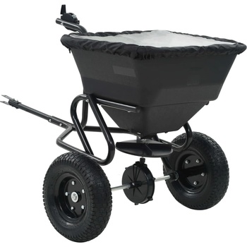VidaXL Prívesný posypový vozík na soľ, PVC a oceľ, 125x74x79 cm, 45 l