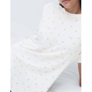 Marks & Spencer Памучна свободна нощна риза от модал с печат Marks & Spencer крем Marks & Spencer | Bezhov | ЖЕНИ | L