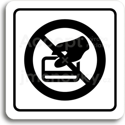 ACCEPT Piktogram zákaz placení kartou - bílá tabulka - černý tisk
