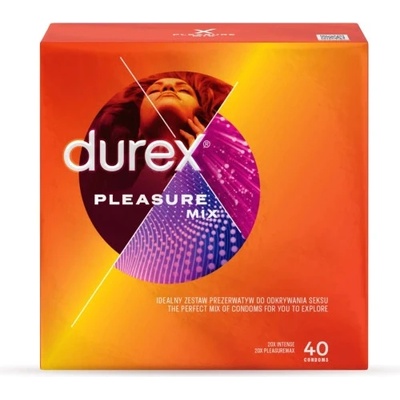Durex 40 бр. Стимулиращи релефни презервативи Durex Pleasure Mix