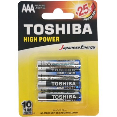 Toshiba батерия, Алакална, AАA, 1.5v, 4 броя
