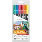 Tombow Маркер Dual Brush Pen 6 цвята