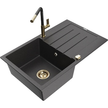 Mexen Bruno гранитна кухненска мивка с една камера със сушилня и кухненски (6513-76-670401-75-G)