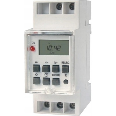 Spínací hodiny GETI GE2 na DIN lištu digitální týdenní