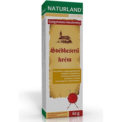 Naturland Масажен крем с шведска горчивка, камфор и ментол - За отпускане и тонус, 60 g (301470 NTRL)