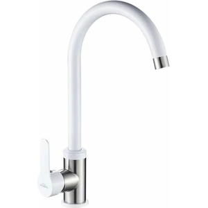 INVENA Едноръкохватков кухненски смесител Invena Iron бял - хром (BZ-53-L02-L)