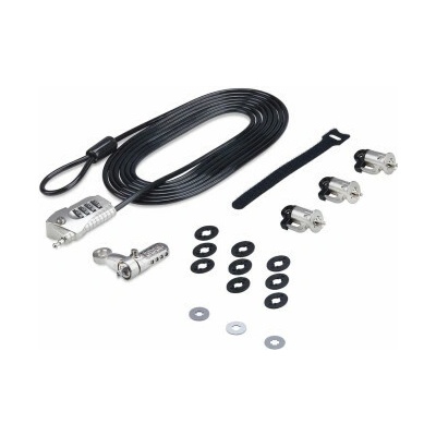 StarTech.com Laptop/Desktop & Peripheral Lock Kit, 9.8ft (3m) Cable - Sada zámků pro pracovní stanici - proti krádeži - černá a stříbrná - 3 m - kompatibilní s TAA