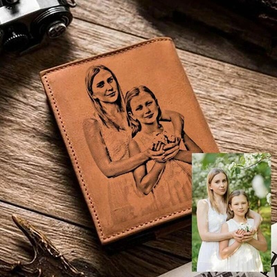 Peňaženka kožená pánska s gravírovaním vlastnej fotografie