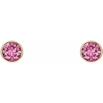 Eppi Minimalistické bezel náušnice s růžovými safíry Tofine E45915