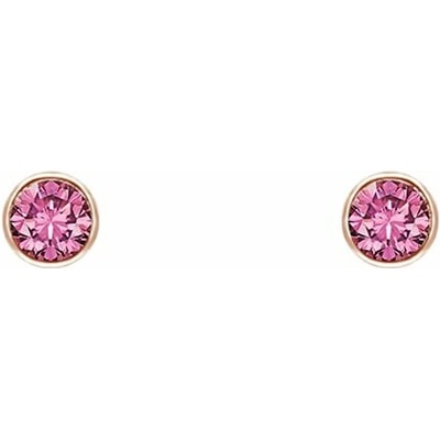 Eppi Minimalistické bezel náušnice s růžovými safíry Tofine E45915