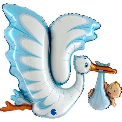 Qualatex Bocian modrý 45" 114 cm fóliový balónik nafukovací