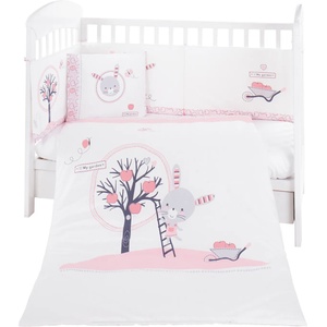 KikkaBoo Бебешки спален комплект 6 части Kikkaboo - 70 x 140 cm, Pink Bunny (41101060063)