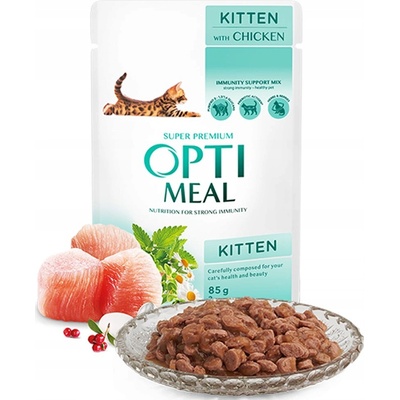Optimeal Super Premium kompletné vlhké krmivo pre mačiatka kuracie mäso 85 g
