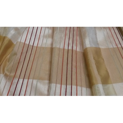 Záclona - kombinácia voál a organza s žinylkovými prúžkami 300 cm