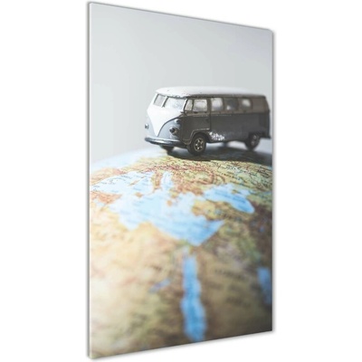 Vertikálny foto obraz fotografie na skle Dodávka na glóbusu 50x100 cm