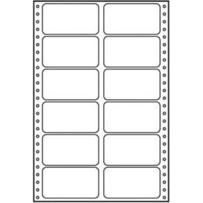 Tabelační etikety 89 x 48.8 mm, A4, dvouřadé, bílé, 12 etiket, baleno po 25 ks, pro jehlič (32112)