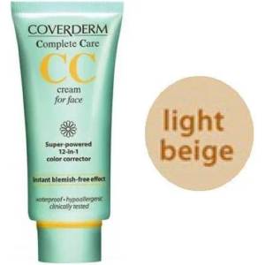COVERDERM Крем СС светло бежов , Coverderm Complete Care CC Cream SPF25 , 40 мл