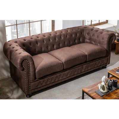 Komfort-nábytok 40652 Chesterfield 3 sedenie Vintage Hnedá