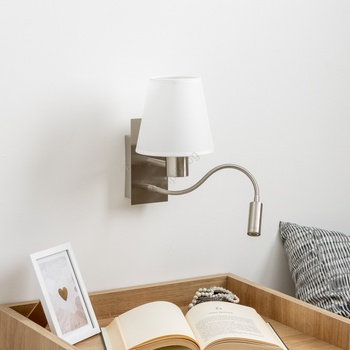 Brilagi - LED Аплик NUBILA 1xE27/25W/230V + LED/3W хром/бял (BG1556F)