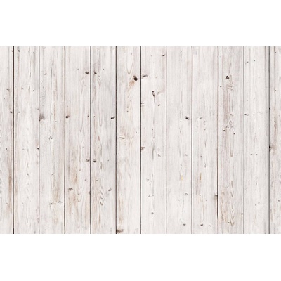 DIMEX ART Флизелинов фототапет стара бяла дървена стена 375 x 250 см