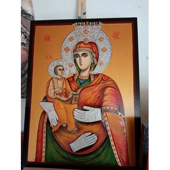 Ръчно рисувана икона Богородица Труеручица от троянският манастир - 30х40см
