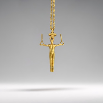 Image 1 of Сребърен мъжки медальон 925 гимнастика | Халки железен кръст