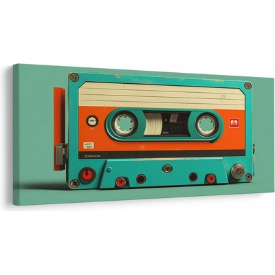 Obraz vintage magnetofonová kazeta - 60x30