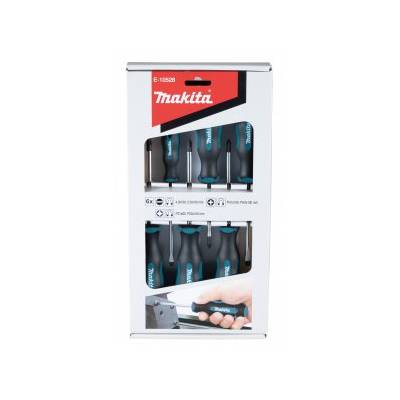 Комплект отвертки makita 6 части (4 бр. sl+2 бр. ph+2 бр. pz) e-10528 (e-10528)